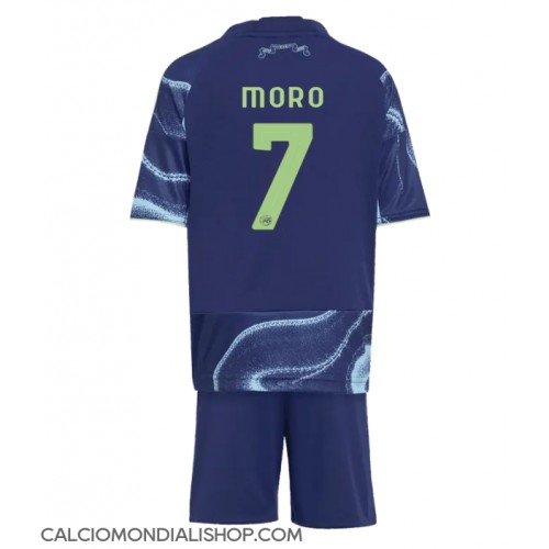 Maglie da calcio Ajax Raul Moro #7 Seconda Maglia Bambino 2025-26 Manica Corta (+ Pantaloni corti)